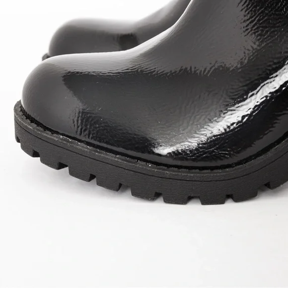 Patent leather look lug sole Chelsea boot black Dirty Laundry Lita 8.5 fall boot - Picture 5 of 16